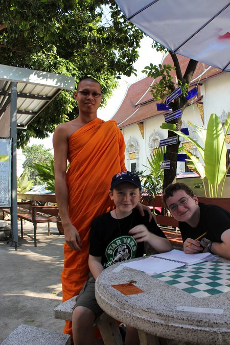 thailand-with-kids-monk-chat